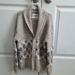 Abercrombie Kids Cardigan Fisherman Cozy Preppy Beige gray Sz 7/8